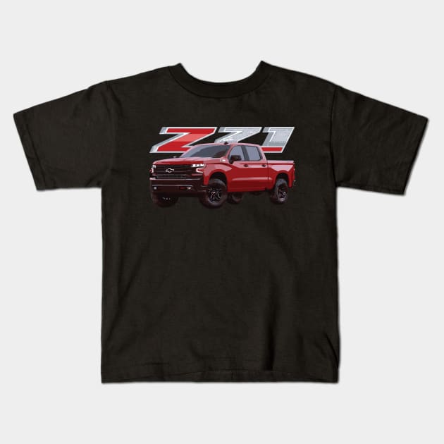 chevy silverado z71 4x4 Kids T-Shirt by cowtown_cowboy